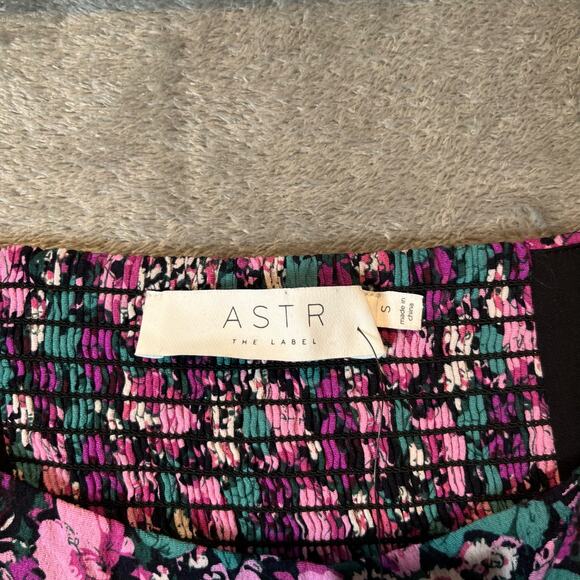 ASTR The Label Floral Square‎ Neck Slit Front Midi Dress Size Small New - Picture 9 of 10